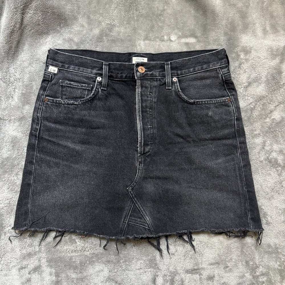 Citizens of Humanity Denim Skirt Women Size 31 Black Premium Vintage